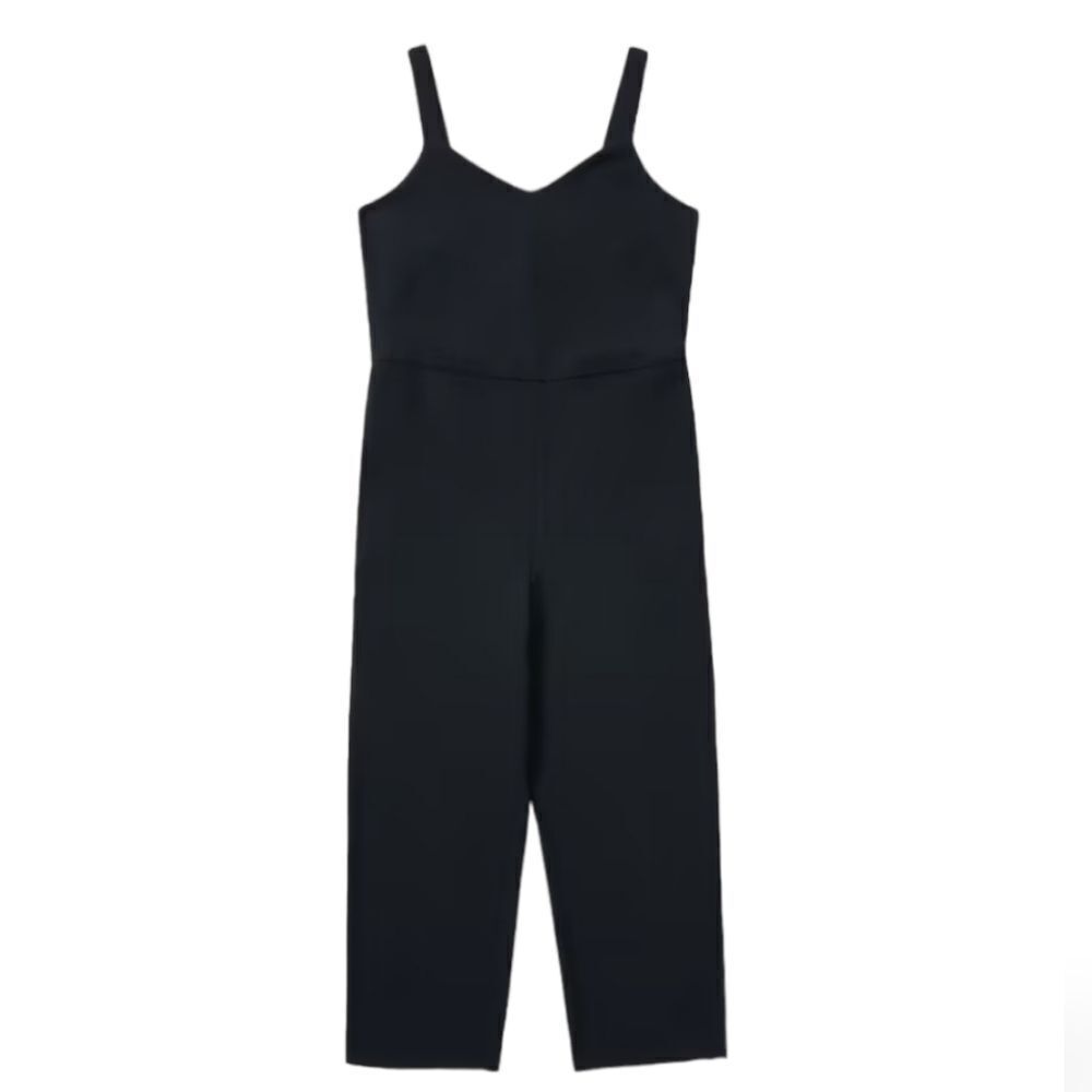 EVERLANE black The Japanese‎ GoWeave slip wide leg sleeveless jumpsuit 0